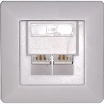 Síťový kabel Zásuvka UTP 2x RJ45 Cat6, duální svorkovnice, pod omítku ZASO2W66NNIPS