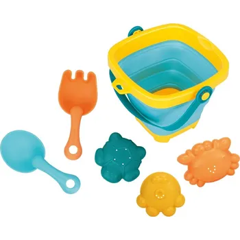 Hračka pro nejmenší Skládací kyblík a hračky do písku Baby Mix – sada 5 ks