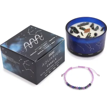 Svíčka Awm Svíčka Znamení Zvěrokruhu s Náramkem z Drahých Kamenů - Vodnář 320g