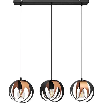 Lustr na lanku MOONLIGHT 3xE27/15W/230V černá/měděná