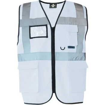 Korntex Berlin Multifunkční reflexní vesta na zip KX802 White XXL