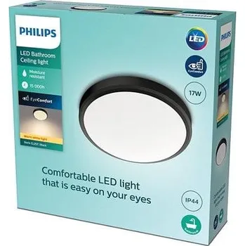 PHILIPS SVÍTIDLA DORIS SVÍTIDLO STROPNÍ LED 17W 1500lm 2700K IP44, černá - PHILIPS (929002665101) PH 8719514326606