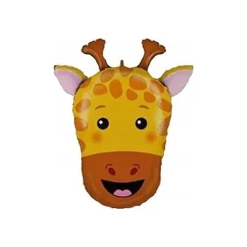 Balónek FÓLIOVÝ BALÓNEK ŽIRAFA HLAVA ZVÍŘÁTKO NA HELIUM 74 cm