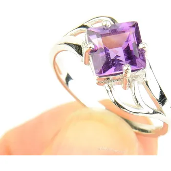 Prsten Prsten ametyst tmavý kosočtverec 7mm Ag 925/1000+Rh