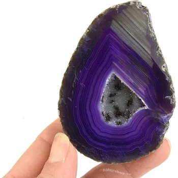 Přírodní kámen Achátová geoda fialová 168g (Brazílie)