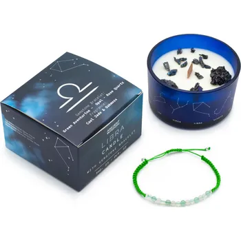 Svíčka Awm Svíčka Znamení Zvěrokruhu s Náramkem z Drahých Kamenů - Váhy 320g