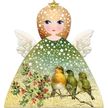 Vánoční ozdoba Vánoční ozdoba z plexiskla - Anděl a tři ptáčci