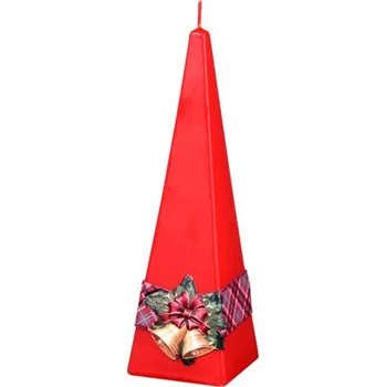 Svíčka NOHEL GARDEN Svíčka ZVONEK NA ŠERPĚ PYRAMIDA vánoční 6x6x19cm