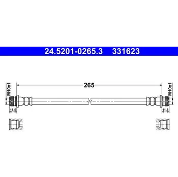 Brzdový systém Brzdová hadice ATE 24.5201-0265.3
