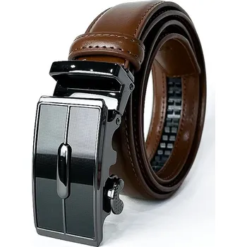 Opasek Pánský kožený pásek hnědý s automatickou přezkou PA4-24-04, Obvod pasu / celková délka pásku 90cm