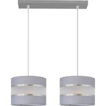 Lustr na lanku HELEN 2xE27/15W/230V šedá/stříbrná