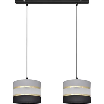 Lustr na lanku HELEN 2xE27/15W/230V černá/šedá/zlatá