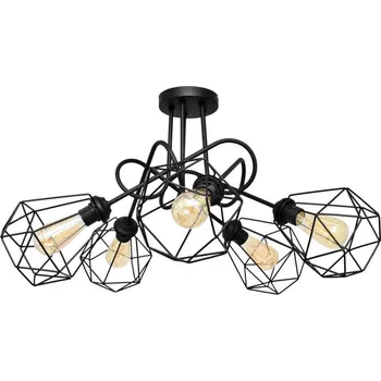 Přisazený lustr KARO 5xE27/15W/230V černá