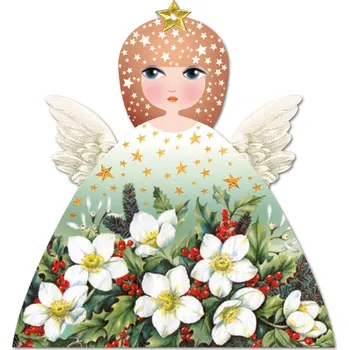 Vánoční ozdoba Vánoční ozdoba z plexiskla - Anděl a čemeřice