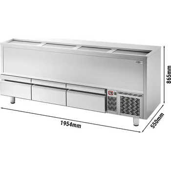 Lednice G.Gastro Pultový mrazák na lahve 620L - se 3 šuplíky