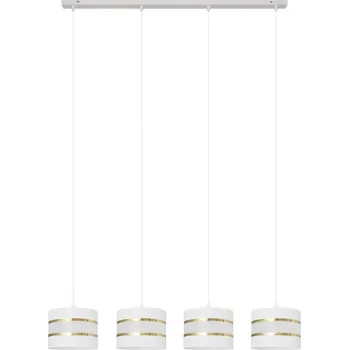 Lustr na lanku HELEN 4xE27/15W/230V bílá/zlatá