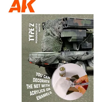 Plastikový model AK Interactive 1/35 REGULAR CAMOUFLAGE NET Type 2 PERSONALIZED WHITE (maskovací síť)