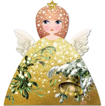 Vánoční ozdoba Vánoční ozdoba z plexiskla - Anděl a jmelí