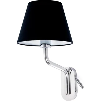 Svítidlo FARO ETERNA levá chrom/černá nástěnná lampa se čtecí lampičkou - FARO FARO 24007-12