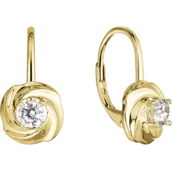 Náušnice Pozlacené stříbrné náušnice se zirkonem 11507.1 crystal