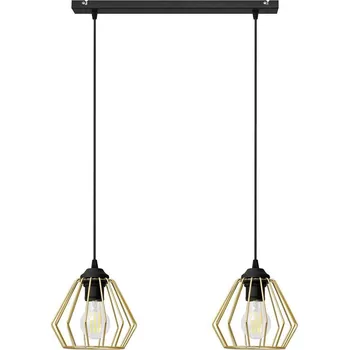 Lustr na lanku AGAT 2xE27/15W/230V zlatá/černá