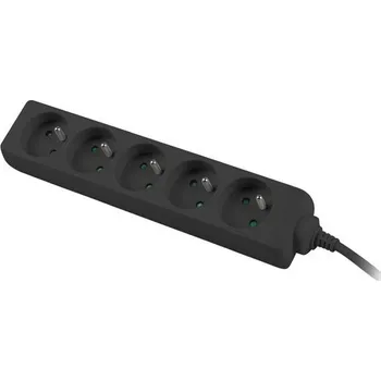 Prodlužovací kabel OEM Kabel PremiumCord prodlužovací přívod 230V 2m 5 zásuvek, černý PPA5-02BK