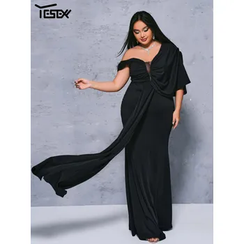 Dámské šaty Plesové šaty dlouhé LC10223 Barva: Černá, Velikost: 2XL