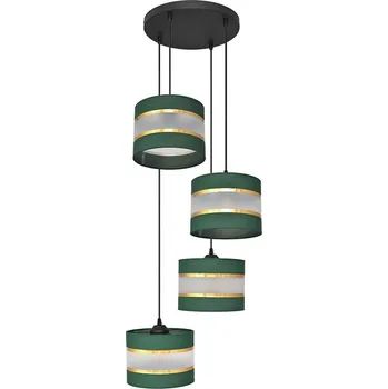 Lustr na lanku HELEN 4xE27/15W/230V zelená/zlatá