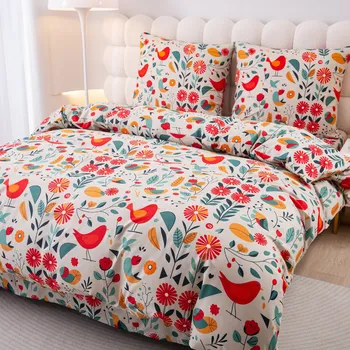 Povlečení Povlečení z mikrovlákna RETRO PTÁČEK barevné Rozměr povlečení: 2 ks 70 x 90 cm | 200 x 220 cm