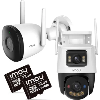 IP kamera Sada IP kamer IMOU BULLET 2C 4MP a Cruiser Dual 10MP s 32GB paměťovými kartami