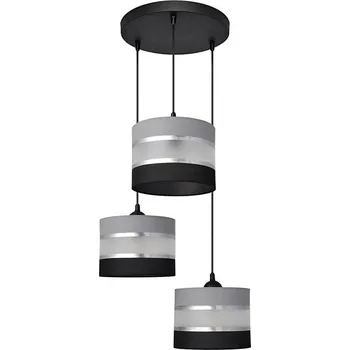 Lustr na lanku HELEN 3xE27/15W/230V černá/šedá/stříbrná