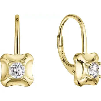 Náušnice Pozlacené stříbrné náušnice čtverečky se zirkonem 11506.1 crystal