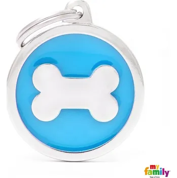 psí známka My Family Známka Classic - kroužek kost světle modrý