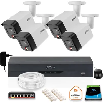 IP kamera SADA 4 6mpx IP kamer Dahua IPC-HFW1639TC-A-IL-0280B-S6 + DISK 1TB