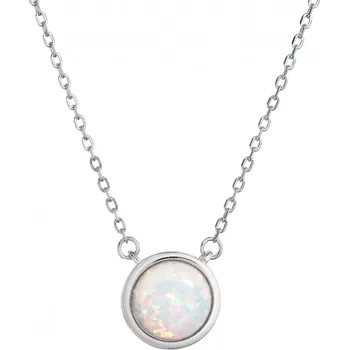 Náhrdelník Náhrdelník se syntetickým bílým opálem kulatý 12065.1 white