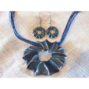 Souprava šperků Sada smaltovaných šperků "Věnec" Barva: Modrá