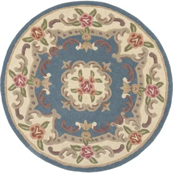 Koberec Modrý vlněný koberec Flair Rugs Aubusson, ⌀ 120 cm ID_1365651