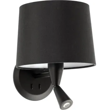 Svítidlo FARO CONGA nástěnná lampa, černá, se čtecí lampičkou - FARO FARO 64309-03