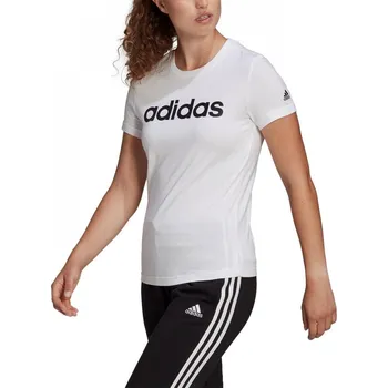 Dámské tričko adidas Essentials Logo dámské tričko Linear White XXS (0-2)