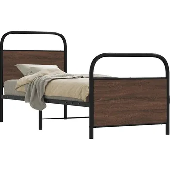 Postel vidaXL Rám postele bez matrace 80x200 cm kompozitní dřevo [4100267] Barva: hnědý dub