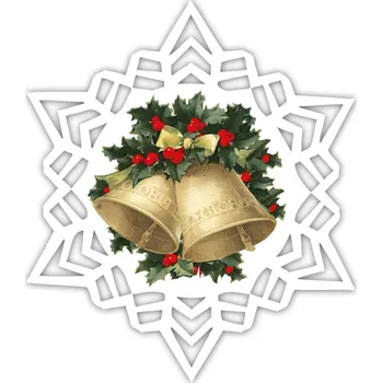 Vánoční ozdoba Vánoční ozdoba z plexiskla - Větší vločka, dva zvonky