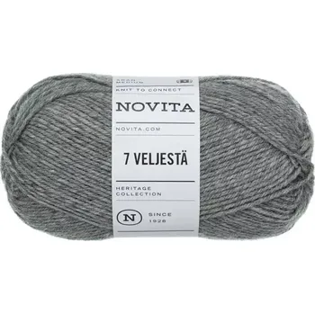 Příze Novita 7 Brothers 48 Středně šedá (Ponožková příze 7 Veljestä Fels)