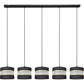 Lustr na lanku HELEN 5xE27/15W/230V černá/zlatá