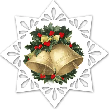 Vánoční ozdoba Vánoční ozdoba z plexiskla - Vločka, dva zvonky