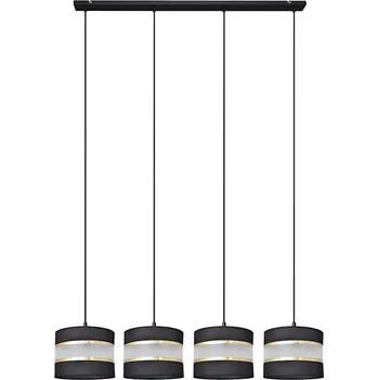 Lustr na lanku HELEN 4xE27/15W/230V černá/zlatá