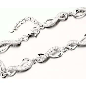 Náramek Dámský náramek stříbro 925 nekonečno se zirkony PKL-4026 délka 18 cm