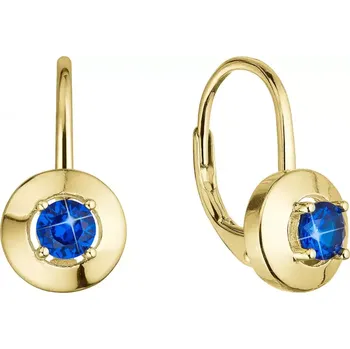 Náušnice Pozlacené stříbrné náušnice s modrým zirkonem 11510.3 blue