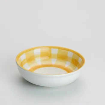 Keramická kompotová miska 13 cm bílá žlutá