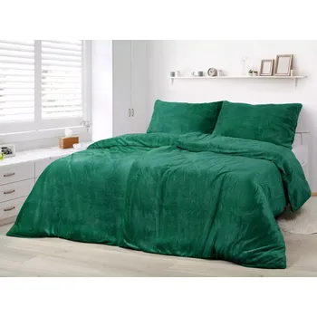 Povlečení Dreamy Linens Povlečení mikroplyšové zelené 140 x 200 cm, 70 x 90 cm zipový uzávěr