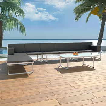 Zahradní sestava Nábytek XL 5dílná zahradní sedací souprava textilen hliník černá 42814